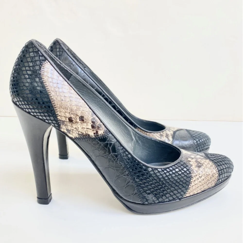 Stuart Weitzman Snakeprint Heels Size 6.5 - Picture 7 of 12